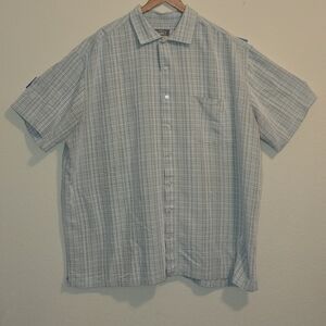 The Foundry Supply Co. Light Green Plaid Button Down Shirt